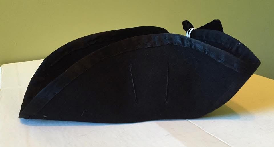 Silk Lace Bound Officer's Fur Felt Cocked Hat with Cockade: French & Indian War