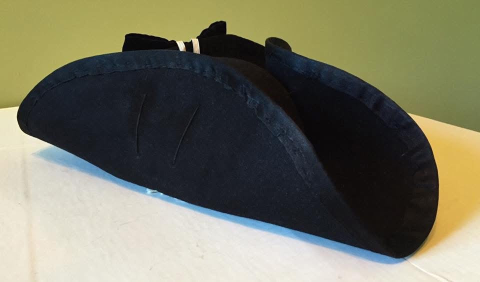 Silk Lace Bound Officer's Fur Felt Cocked Hat with Cockade: French & Indian War