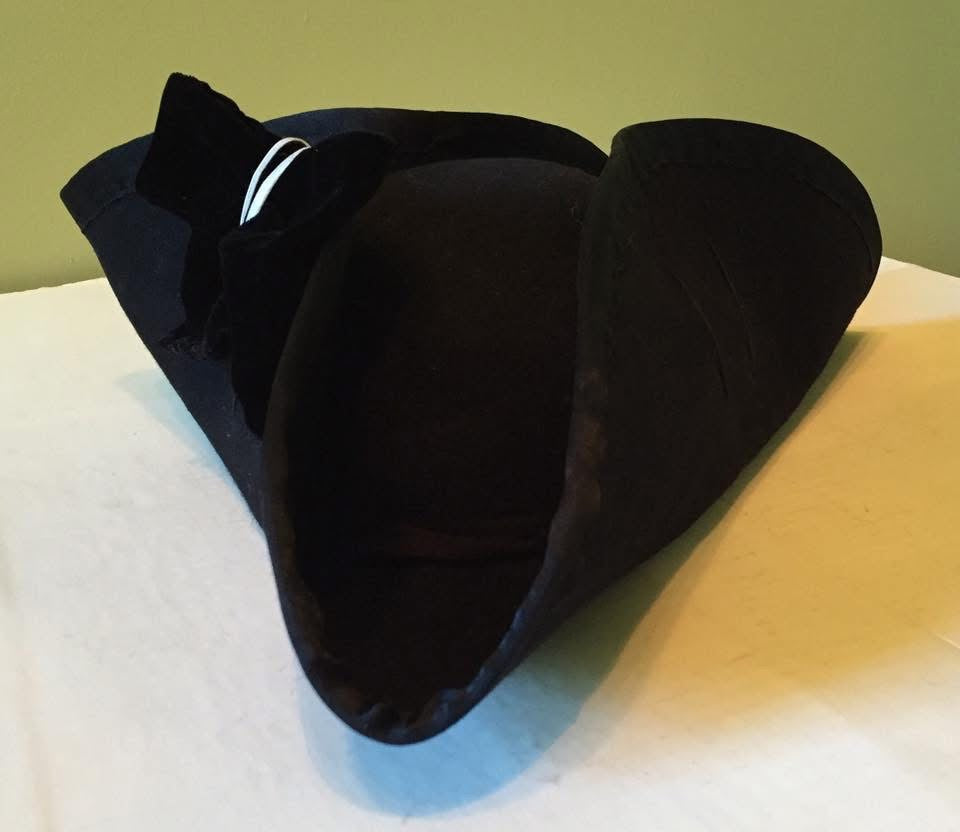 Silk Lace Bound Officer's Fur Felt Cocked Hat with Cockade: French & Indian War