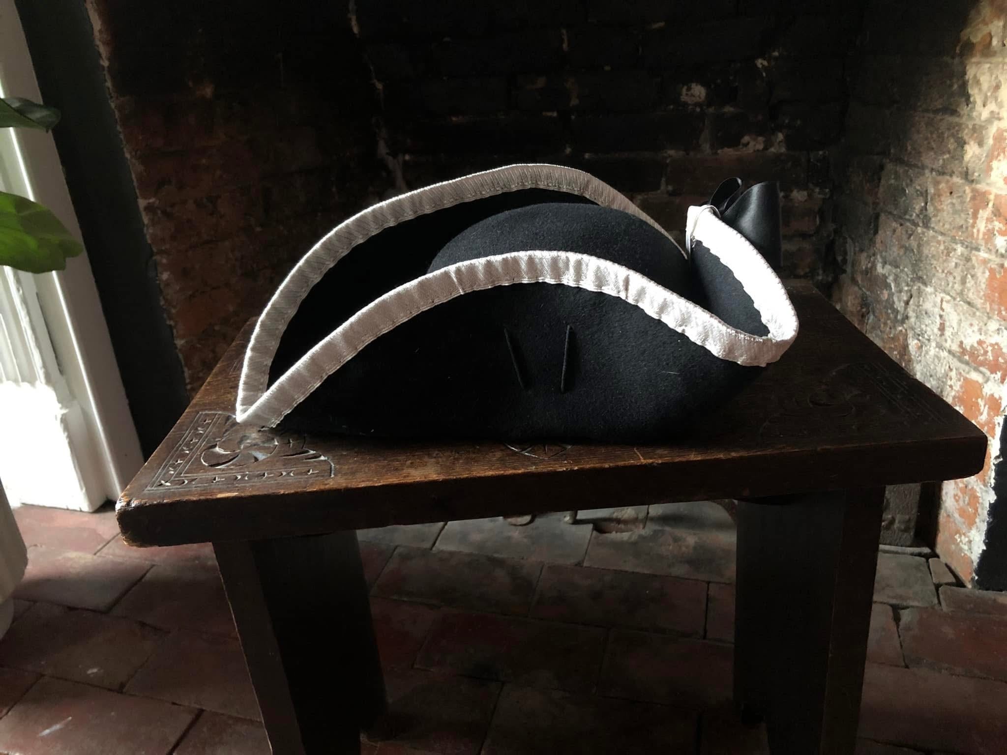 Metallic Lace Bound Officer's Fur Felt Cocked Hats with Cockade: French & Indian War