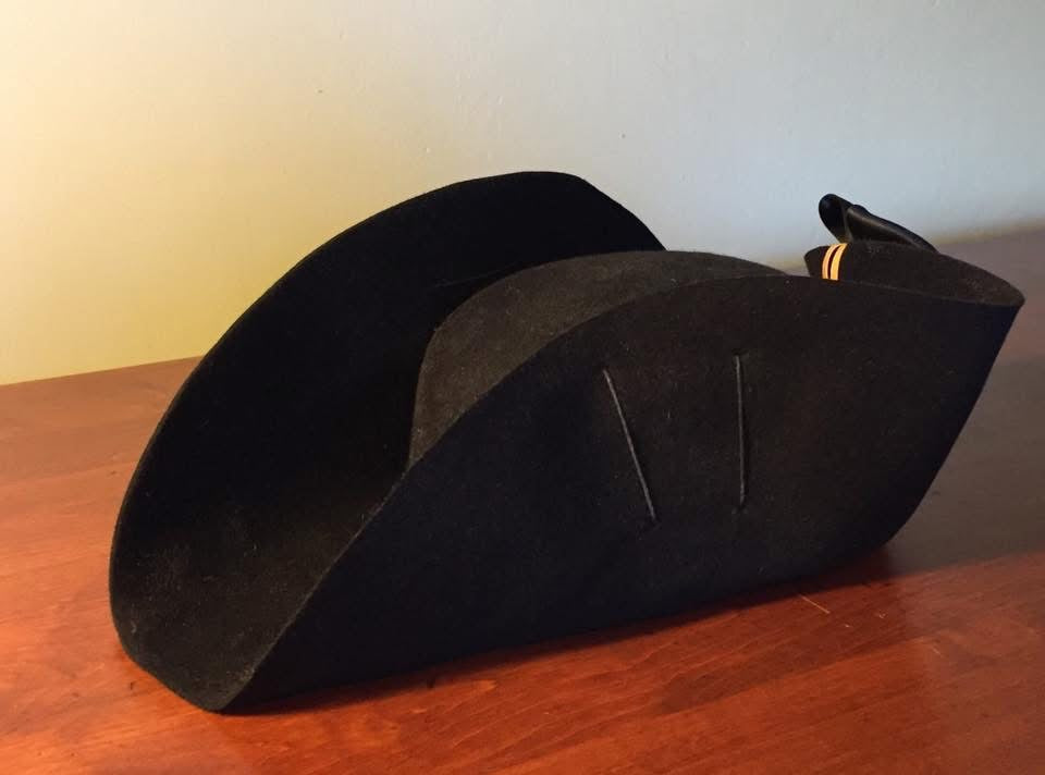 Unbound Ramillies Style Officer's Fur Felt Cocked Hat with Cockade