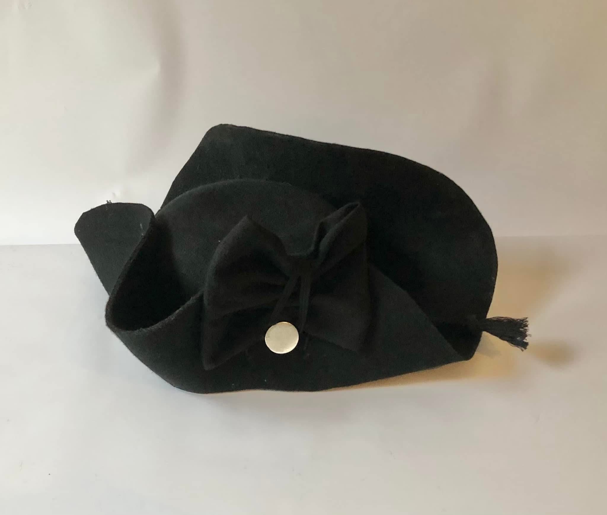 Unbound Nivernois Style Wool Felt Cocked Hat with Cockade