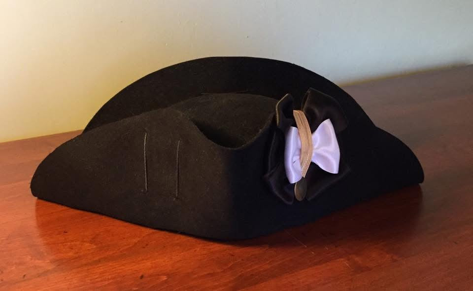 Unbound Ramillies Style Officer's Fur Felt Cocked Hat with Cockade