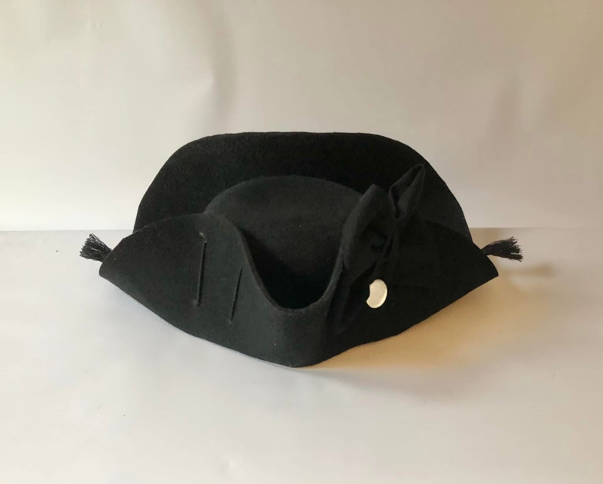 Unbound Nivernois Style Wool Felt Cocked Hat with Cockade